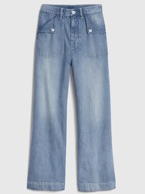 GAP Sky High Light Wash Wide-Leg Jeans 70’s Style Size 10 /30 Tall